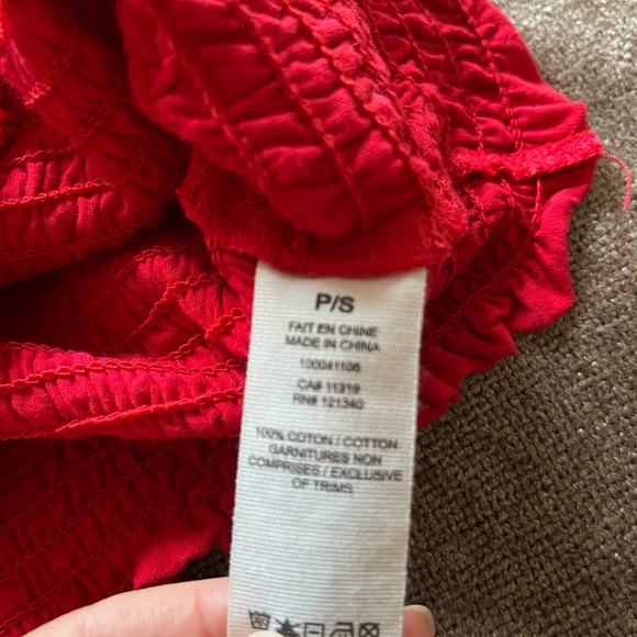 Garage XS Black Cropped Button Down Tank Top & Small Red Cropped Ruched Bra Top - Picture 8 of 9